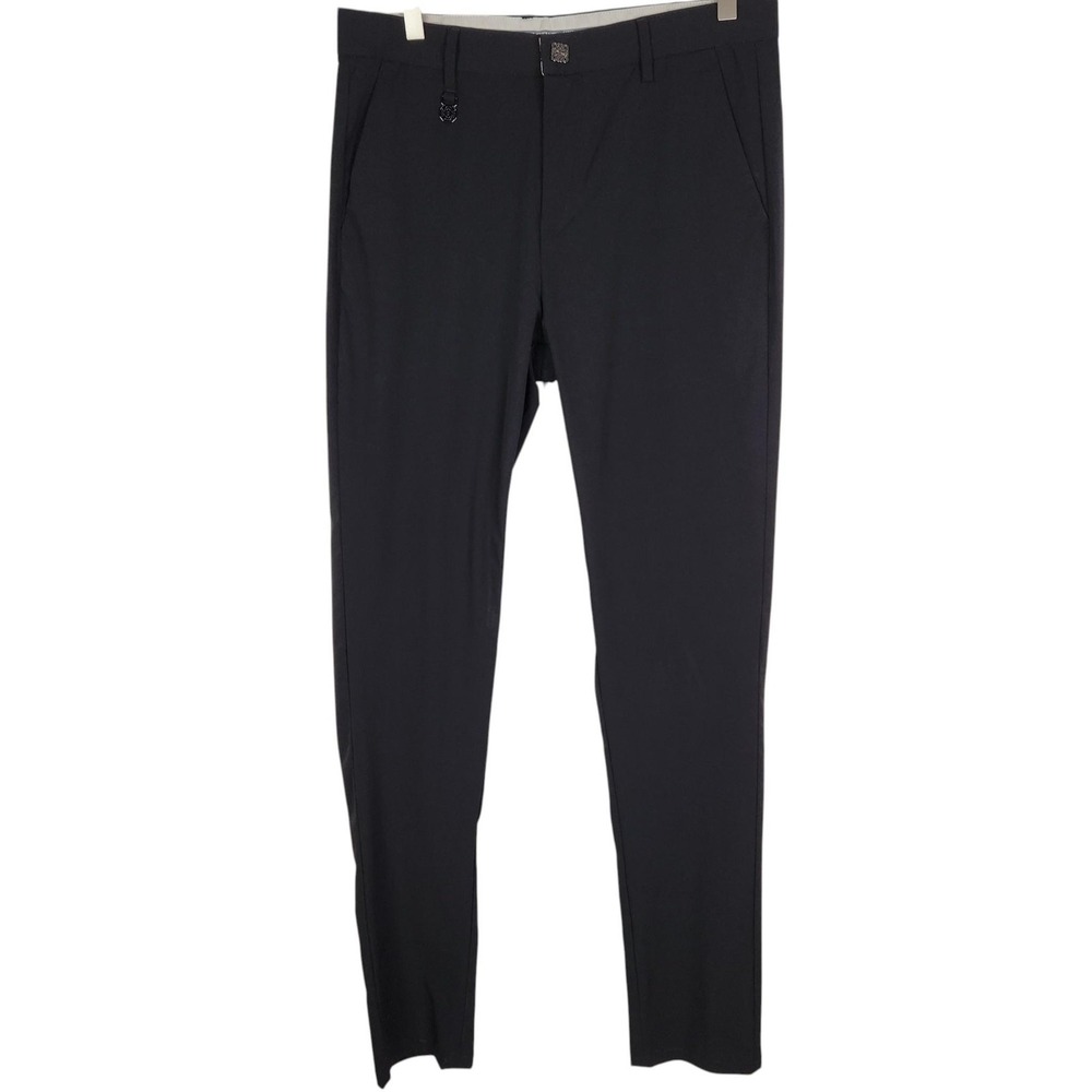 LOEWE Pants Mens 31x33 Black Cotton Stretch Slim Tapered Chino Dress Casual